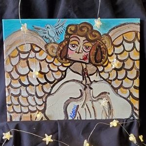 9x12 Original Acrylic Painting "Divine Intervention"